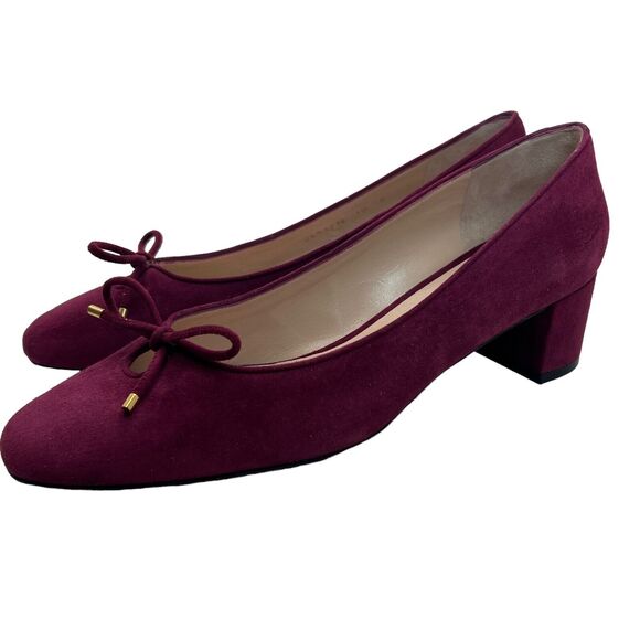 Stuart Weitzman Gabby 45 Suede Chunky Heel Pumps Women’s Size 10 - Picture 5 of 9